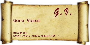Gere Vazul névjegykártya